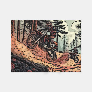 Digging Up Dirt - Dirt Bike Racers Fleece Blanket