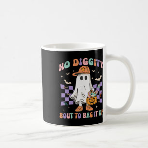Diggity Bout To Bag It Up Cute Ghost Halloween Kid Coffee Mug