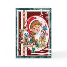 Digi Doodles Damita Christmas Elf Greeting Card