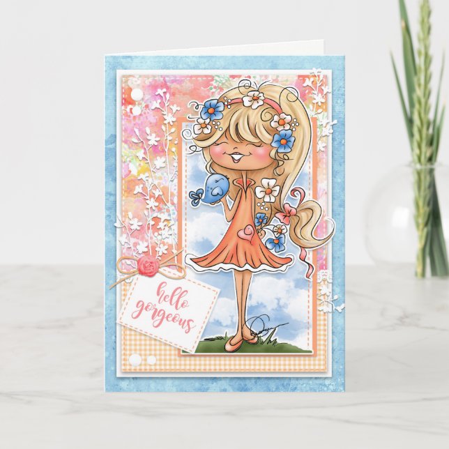Digi Doodles Hello Gorgeous Greeting Card (Front)