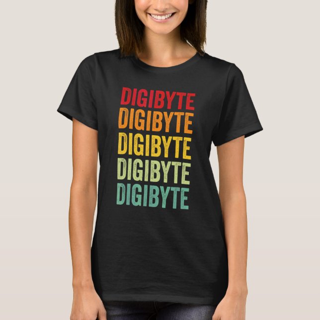 Digibyte Crypto Rainbow Text Design T-Shirt (Front)