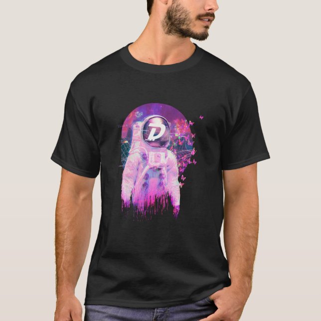 Digibyte Dgb Crypto Moon Man Space Dream Cryptocur T-Shirt (Front)