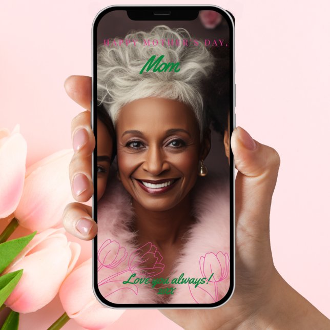 Digital 2-Photo Floral Tulip Mother’s Day Card (2-Photo Floral Tulip Mother’s Day Card)