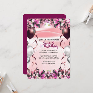 Digital 50th Birthday Party Invitation Video Templ