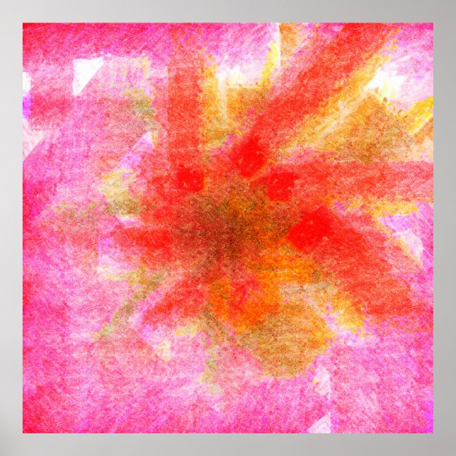 Digital abstract background with brushstroke paste poster (Front)