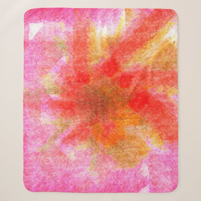 Digital abstract background with brushstroke paste sherpa blanket (Front)