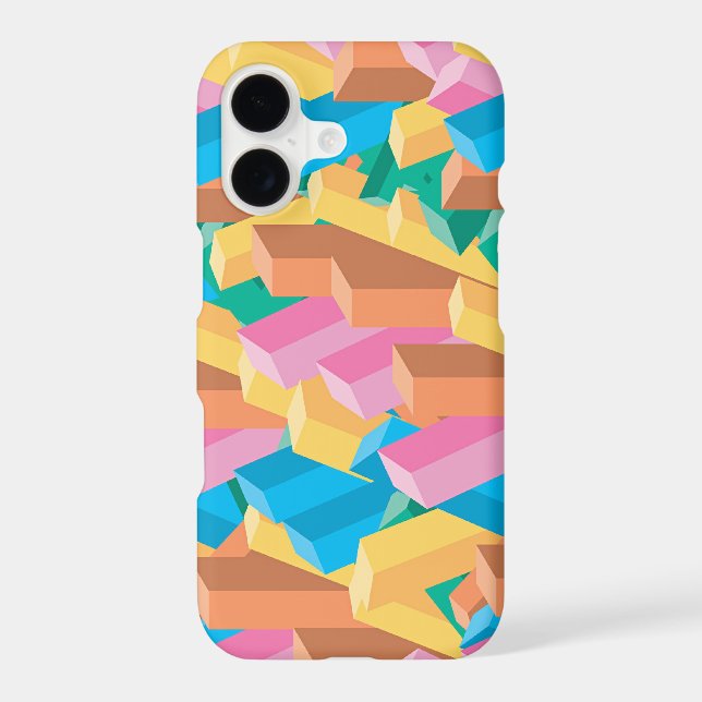 Digital Abstract Colourful Blocks Art Phone Case (Back)