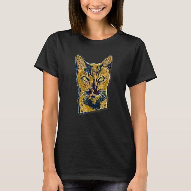 Digital Abstract Painting Of A Cat 53 T-Shirt (Front)