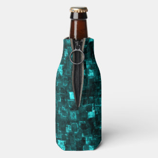 Digital Aqua Glimmer Tiles Bottle Cooler