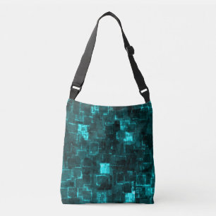 Digital Aqua Glimmer Tiles Crossbody Bag