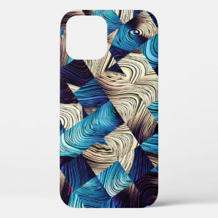 Digital art abstract pattern. Abstract blue image  iPhone 12 Case