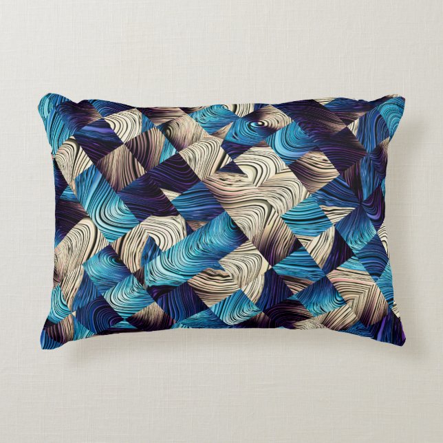 Digital art abstract pattern. Abstract blue image  Decorative Cushion (Front)