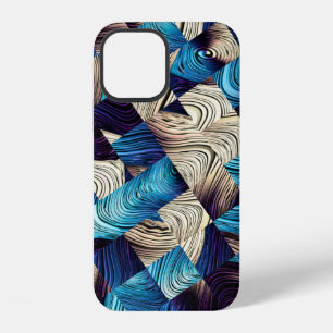 Digital art abstract pattern. Abstract blue image iPhone 12 Case