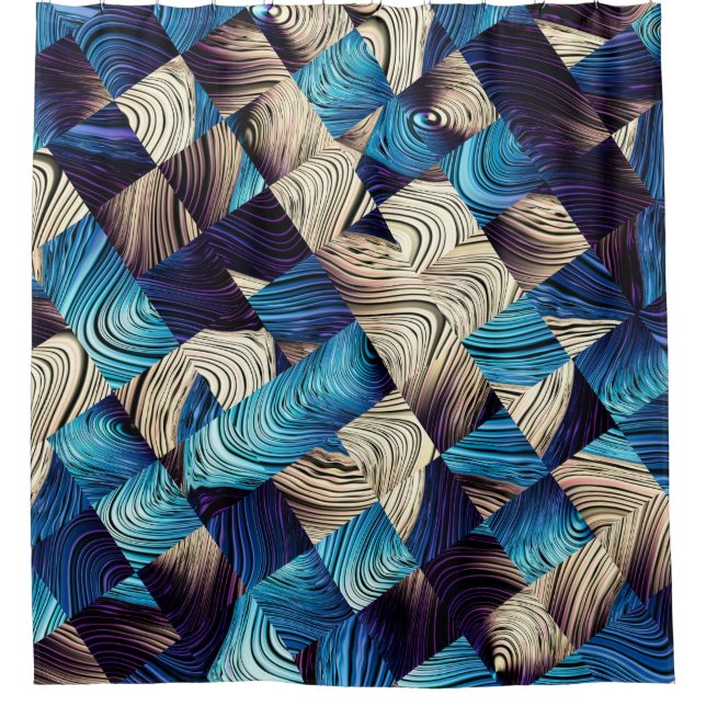 Digital art abstract pattern. Abstract blue image  Shower Curtain (Front)