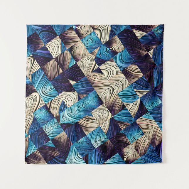 Digital art abstract pattern. Abstract blue image  Tapestry (Front)