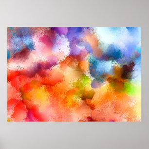 Digital art abstract pattern. Hand drawing modern  Poster