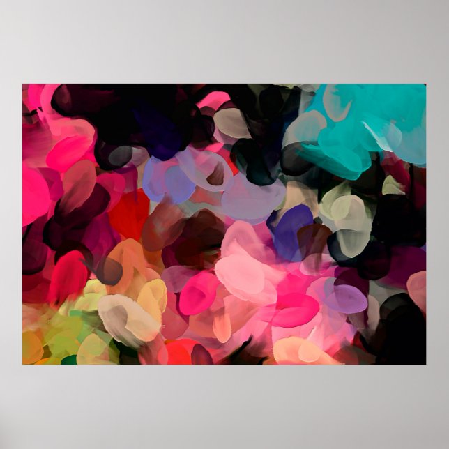 Digital art abstract pattern. Hand drawing modern  Poster (Front)