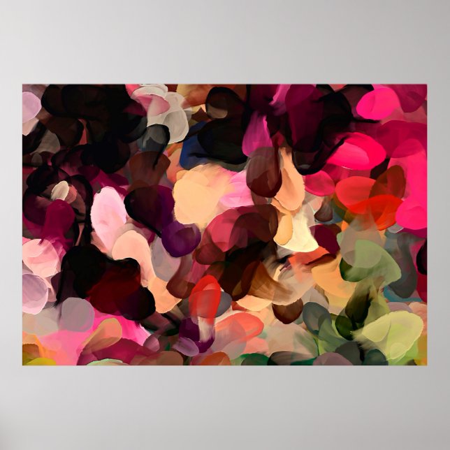 Digital art abstract pattern. Hand drawing modern  Poster (Front)