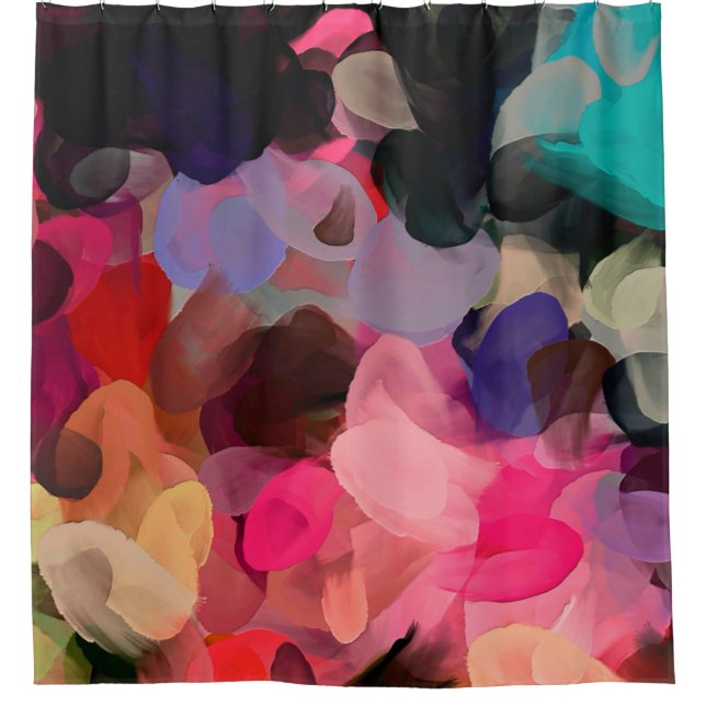 Digital art abstract pattern. Hand drawing modern  Shower Curtain (Front)