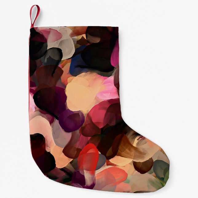 Digital art abstract pattern. Hand drawing modern  Small Christmas Stocking (Front)