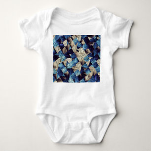 Digital Art Blue Abstract Squares Baby Bodysuit