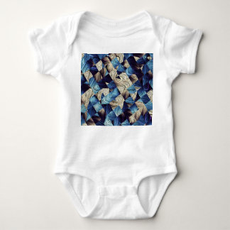 Digital Art Blue Abstract Squares Baby Bodysuit