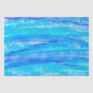 Digital Art Blue and Purple Waves Abstract   Tissue Paper