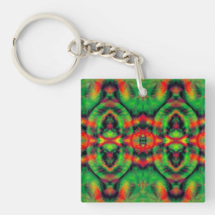 Digital Art Cool Modern Abstract Pattern Key Ring