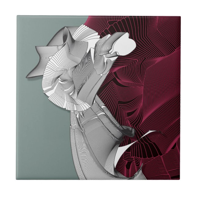 Digital Art Figure Ceramic Tile (Front)