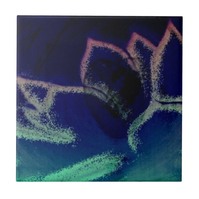 Digital Art Hen and Chicks Plant Ceramic Tile (Front)