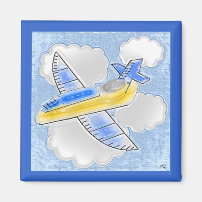 Digital Art Jet Aeroplane Magnet (Front)