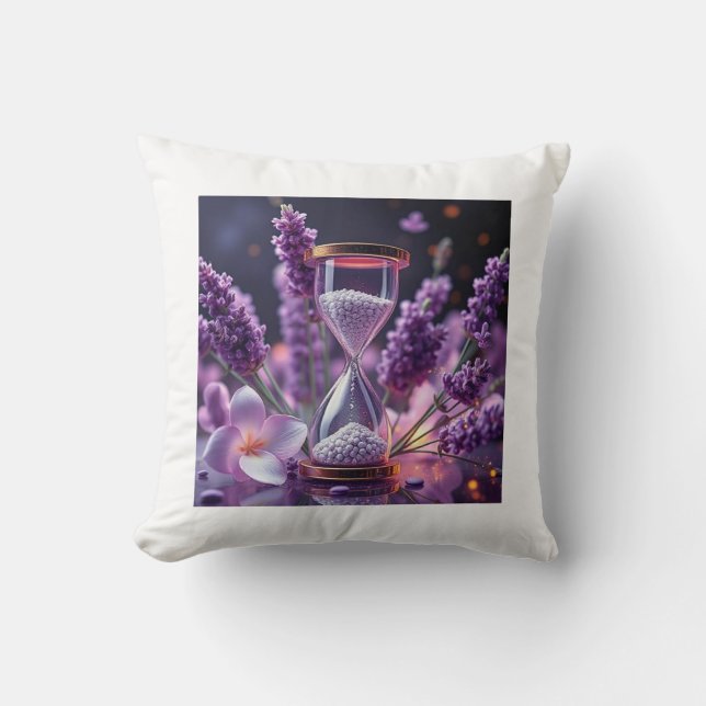 Digital art Lavender Time Cushion (Front)