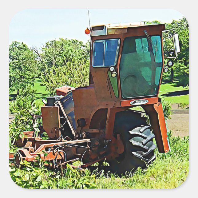 Digital Art Midwest Farming Tractor Stickers (Front)