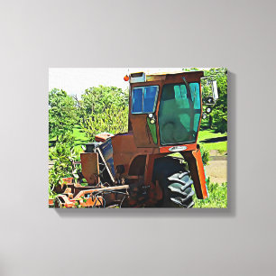 Digital Art Midwest Tractor Canvas Artwork Print