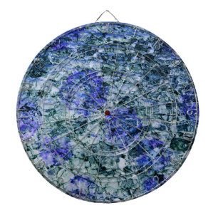 Digital art of blue watercolor abstract background dartboard