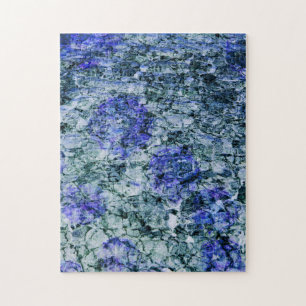 Digital art of blue watercolor abstract background jigsaw puzzle