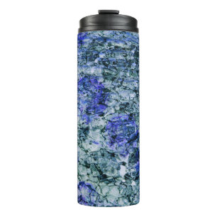 Digital art of blue watercolor abstract background thermal tumbler