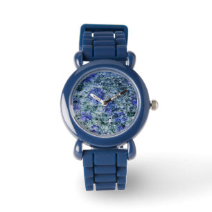 Digital art of blue watercolor abstract background watch
