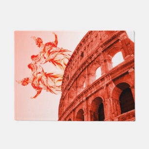 Digital art of Colosseum and statues / sculptures Doormat