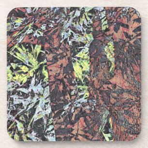 Digital art of floral flower pattern with tree coaster