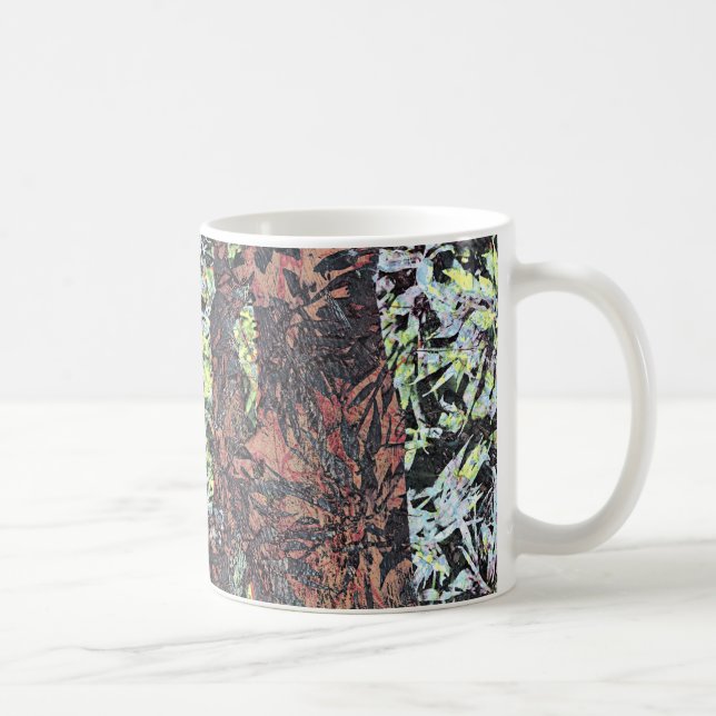 Digital art of floral flower pattern with tree coffee mug (Right)