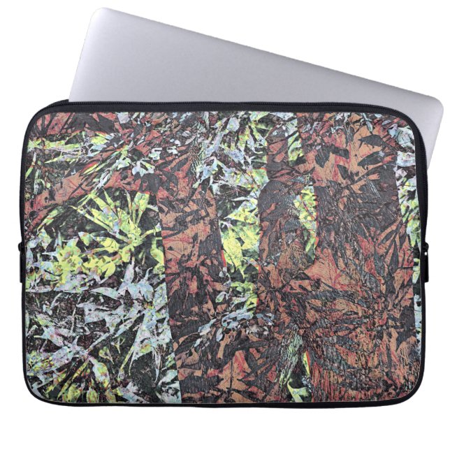 Digital art of floral flower pattern with tree laptop sleeve (Front)