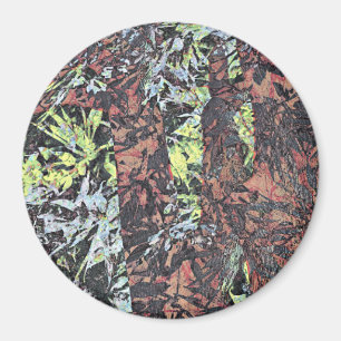 Digital art of floral flower pattern with tree magnet