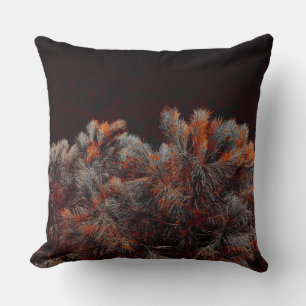 Digital art of pine tree with orange colour spots cushion