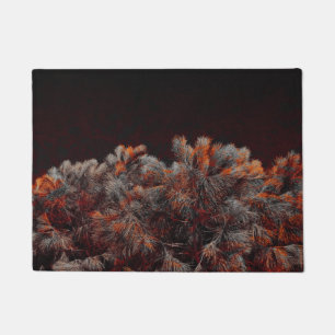 Digital art of pine tree with orange colour spots doormat
