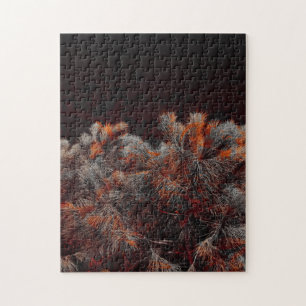 Digital art of pine tree with orange colour spots jigsaw puzzle