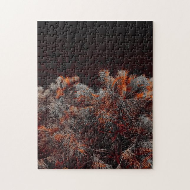 Digital art of pine tree with orange colour spots jigsaw puzzle (Vertical)
