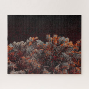Digital art of pine tree with orange colour spots jigsaw puzzle