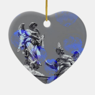 Digital art of sculptures blue colour brush stroke ceramic ornament