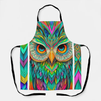 Digital Art Owl Printed Apron